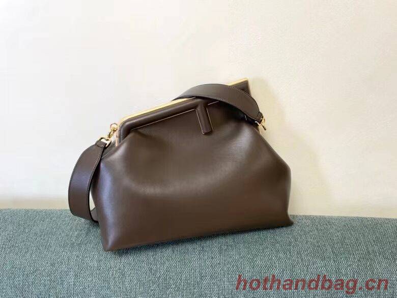 FENDI FIRST MEDIUM leather bag 8BP127AB Dark brown FENDI FIRST MEDIUM leather bag 8BP127AB Dark brown