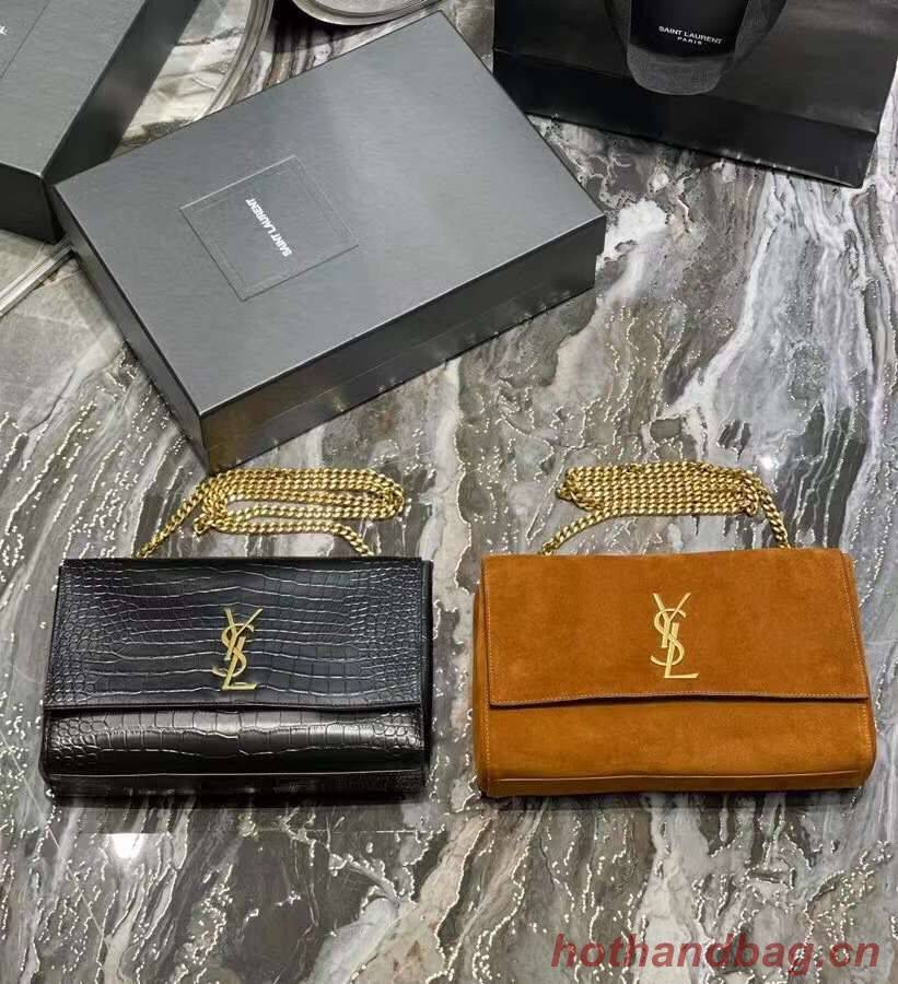 Yves Saint Laurent KATE MEDIUM REVERSIBLE IN SUEDE AND CROCODILE-EMBOSSED LEATHER 55380424 Yves Saint Laurent KATE MEDIUM REVERSIBLE IN SUEDE AND CROCODILE-EMBOSSED LEATHER 55380424