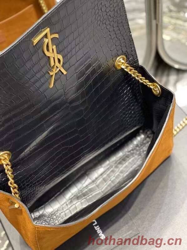 Yves Saint Laurent KATE MEDIUM REVERSIBLE IN SUEDE AND CROCODILE-EMBOSSED LEATHER 55380424 Yves Saint Laurent KATE MEDIUM REVERSIBLE IN SUEDE AND CROCODILE-EMBOSSED LEATHER 55380424
