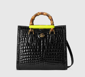 Gucci Diana small crocodile tote bag 660195 Black Gucci Diana small crocodile tote bag 660195 Black