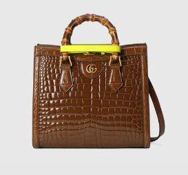 Gucci Diana small crocodile tote bag 660195 Brown Gucci Diana small crocodile tote bag 660195 Brown