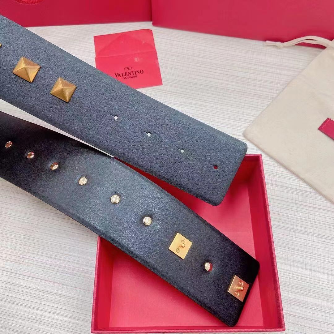 Valentino Original Calf Leather Belt 7.0CM V96788 Black Valentino Original Calf Leather Belt 7.0CM V96788 Black