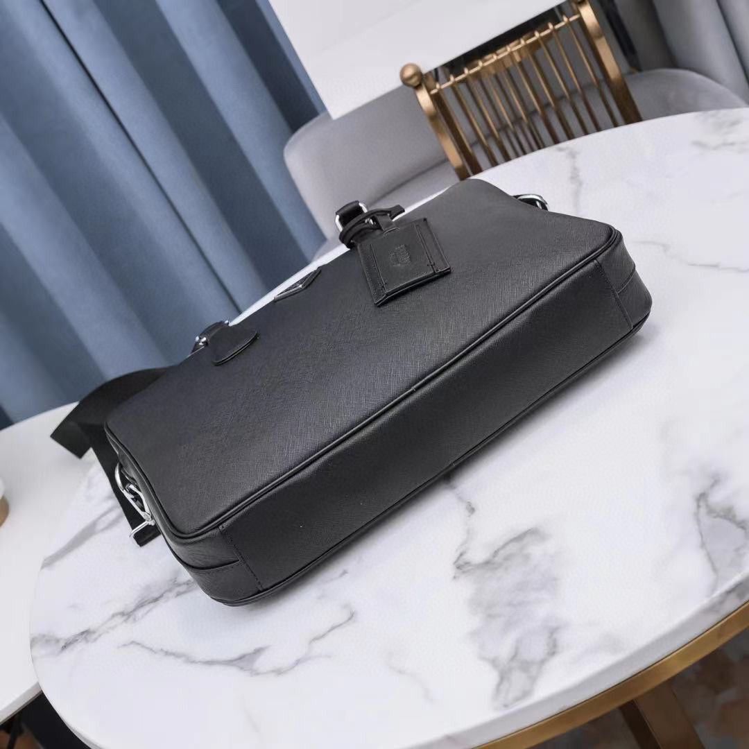 Prada Saffiano Leather Briefcase Bag 1BA238 Black Prada Saffiano Leather Briefcase Bag 1BA238 Black