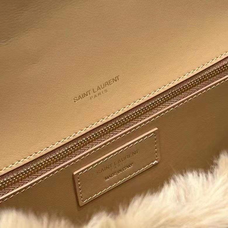 Yves Saint Laurent PUFFER BAG IN Rabbit fur Y653155 NATURAL BEIGE Yves Saint Laurent PUFFER BAG IN Rabbit fur Y653155 NATURAL BEIGE
