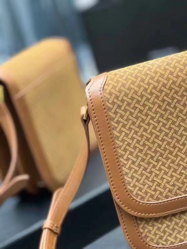 Yves Saint Laurent SOLFERINO MEDIUM SATCHEL IN LEATHER AND A BRAIDED SUEDE PRINT 02525 LIGHT BROWN Yves Saint Laurent SOLFERINO MEDIUM SATCHEL IN LEATHER AND A BRAIDED SUEDE PRINT 02525 LIGHT BROWN