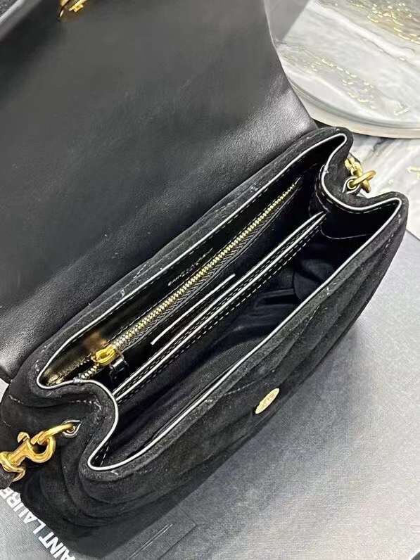 Yves Saint Laurent LOULOU SMALL BAG IN Y-QUILTED SUEDE 77761 black Yves Saint Laurent LOULOU SMALL BAG IN Y-QUILTED SUEDE 77761 black