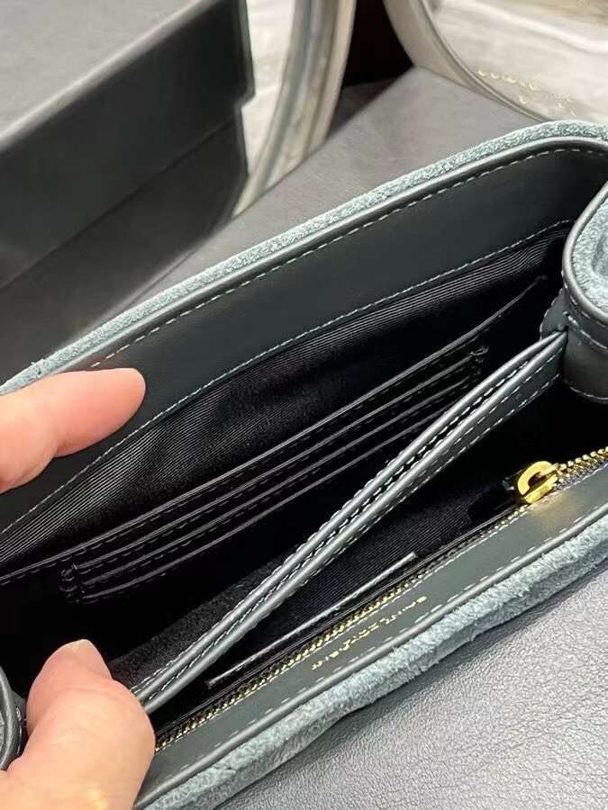 Yves Saint Laurent LOULOU SMALL BAG IN Y-QUILTED SUEDE 77761 blue Yves Saint Laurent LOULOU SMALL BAG IN Y-QUILTED SUEDE 77761 blue