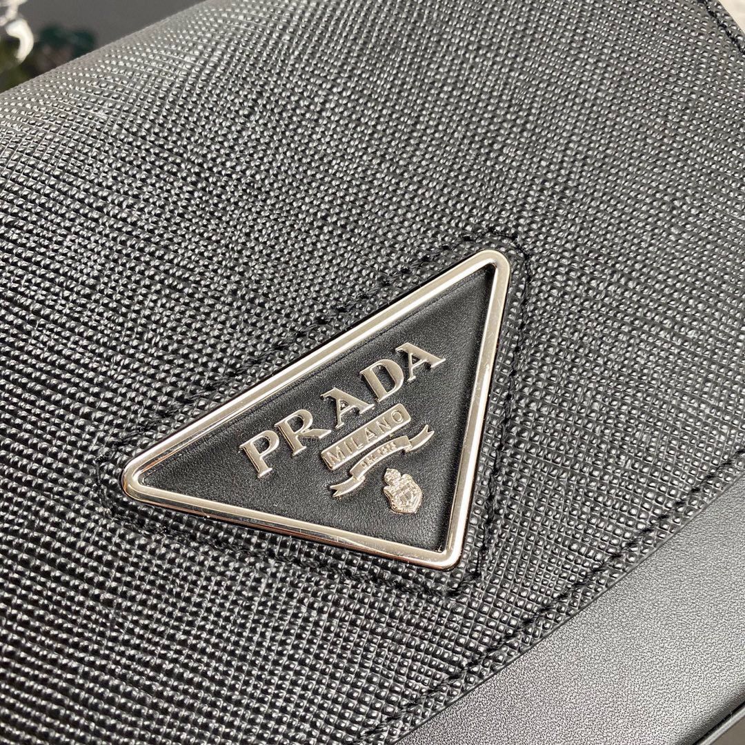 Prada Saffiano Leather Identity shoulder Bag 1BD249 Black Prada Saffiano Leather Identity shoulder Bag 1BD249 Black