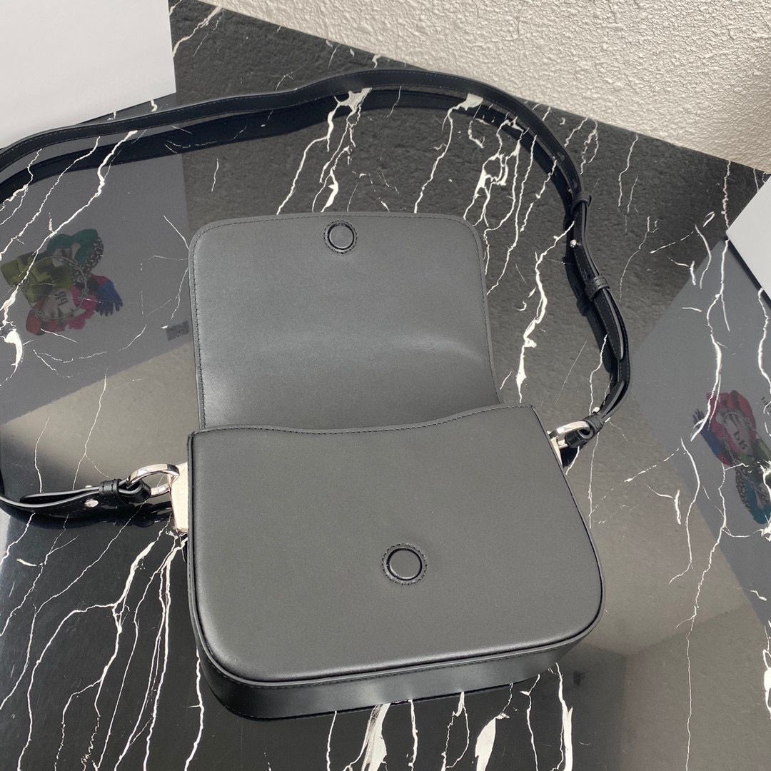 Prada Saffiano Leather Identity shoulder Bag 1BD249 Black Prada Saffiano Leather Identity shoulder Bag 1BD249 Black