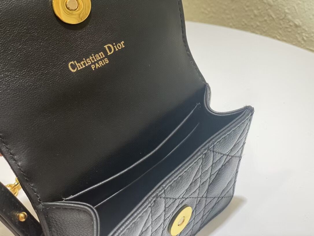 DIOR MINI BOBBY BAG Gradient Cannage Lambskin C0952 black DIOR MINI BOBBY BAG Gradient Cannage Lambskin C0952 black