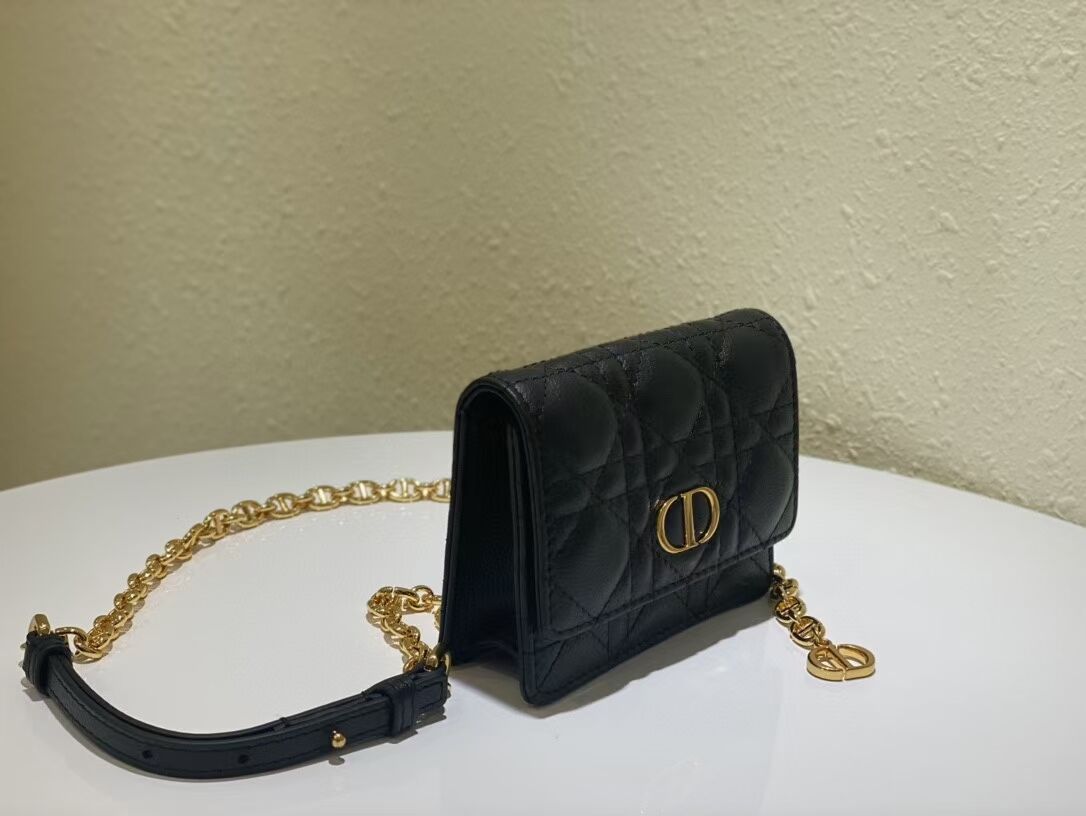 DIOR MINI BOBBY BAG Gradient Cannage Lambskin C0952 black DIOR MINI BOBBY BAG Gradient Cannage Lambskin C0952 black