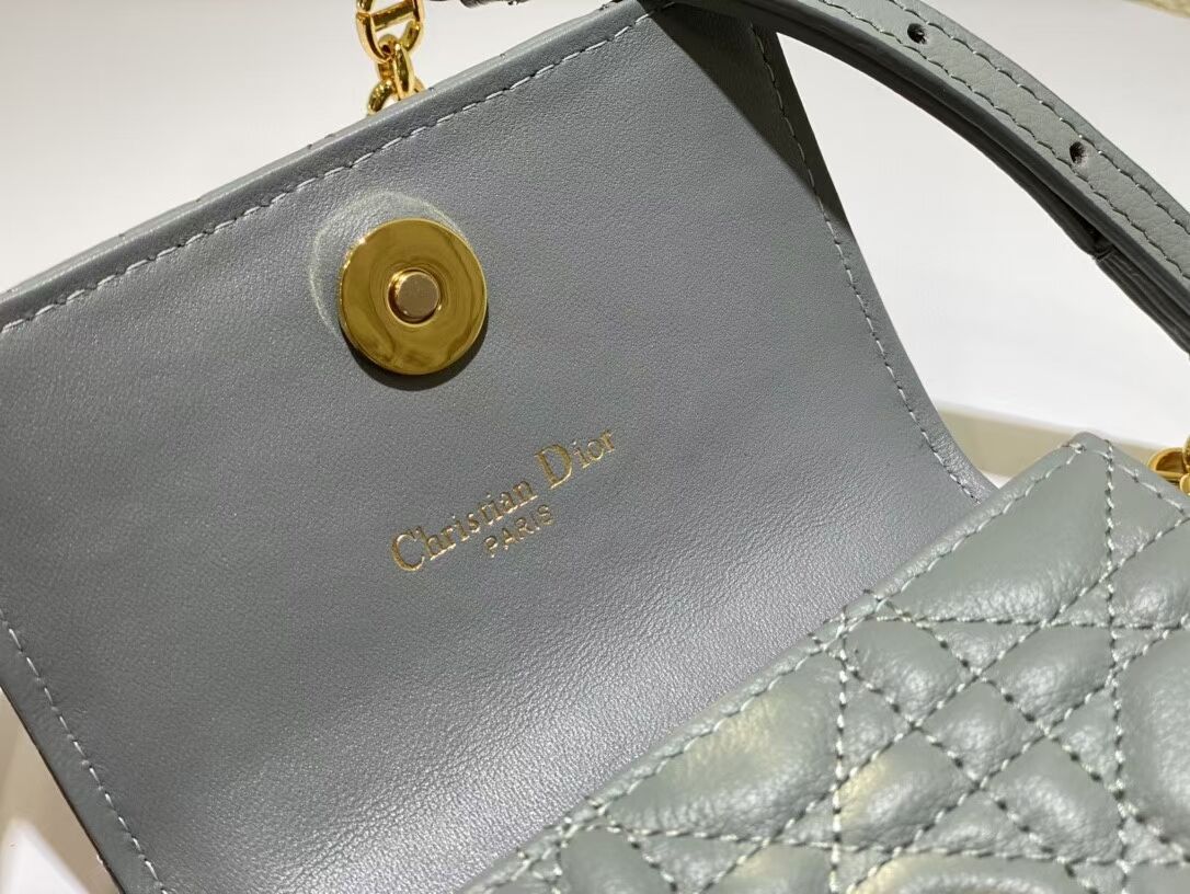 DIOR MINI BOBBY BAG Gradient Cannage Lambskin C0952 gray DIOR MINI BOBBY BAG Gradient Cannage Lambskin C0952 gray