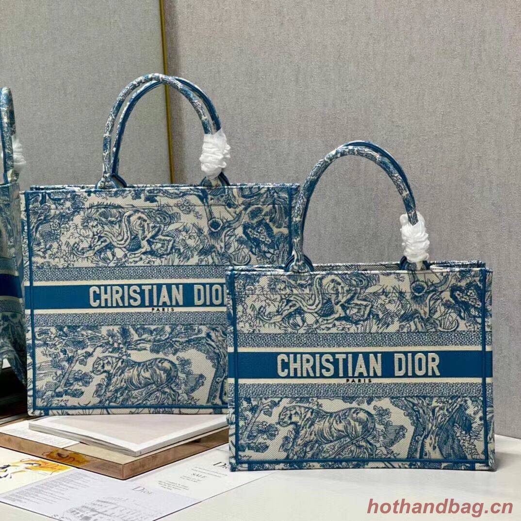 DIOR BOOK TOTE Embroidery C1286-6 blue DIOR BOOK TOTE Embroidery C1286-6 blue