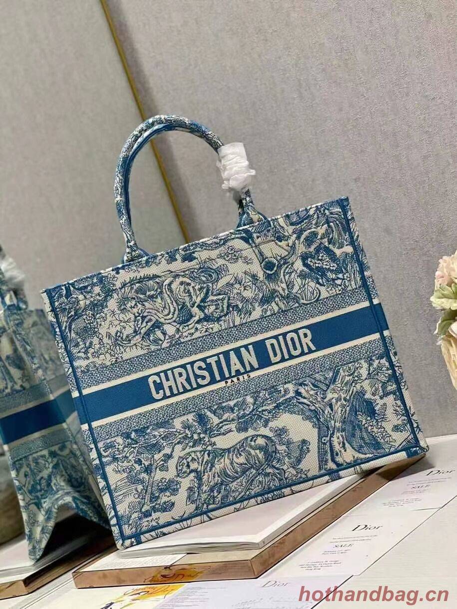 DIOR BOOK TOTE Embroidery C1286-6 blue DIOR BOOK TOTE Embroidery C1286-6 blue