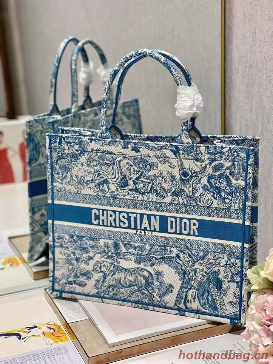 DIOR BOOK TOTE Embroidery C1286-6 blue DIOR BOOK TOTE Embroidery C1286-6 blue