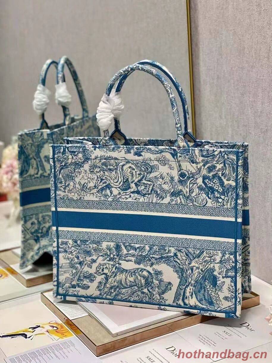 DIOR BOOK TOTE Embroidery C1286-6 blue DIOR BOOK TOTE Embroidery C1286-6 blue