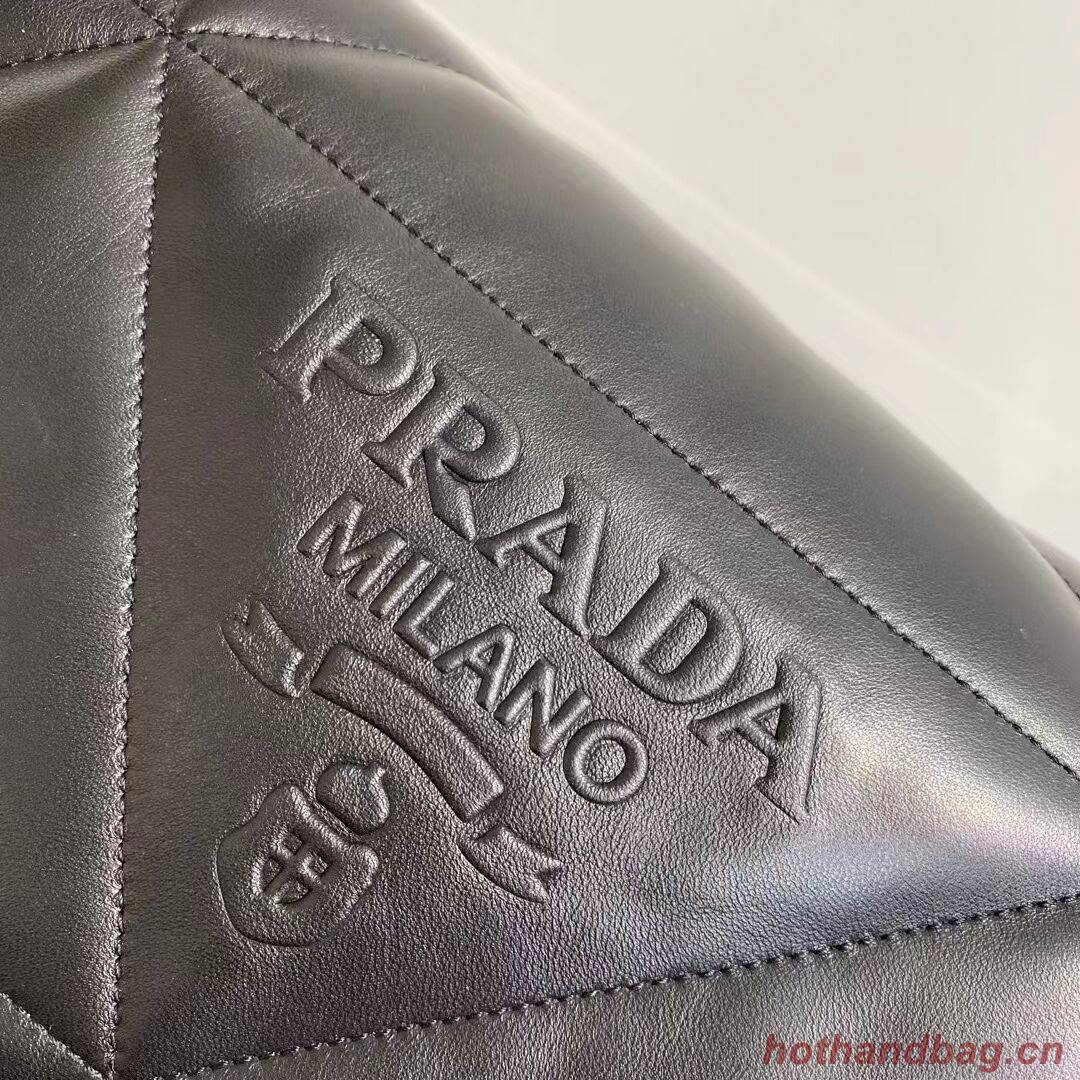 Padded nappa leather shoulder bag 1BD306 black Padded nappa leather shoulder bag 1BD306 black