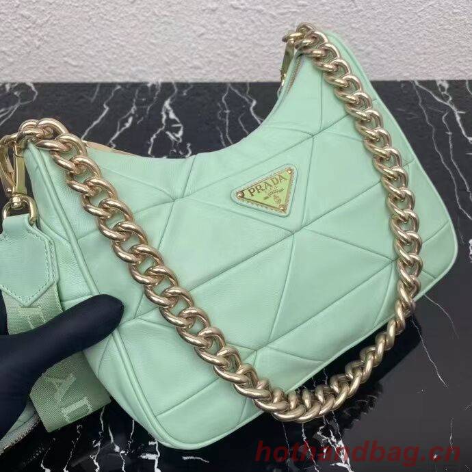 Prada System nappa leather patchwork shoulder bag 1AC151 Green Prada System nappa leather patchwork shoulder bag 1AC151 Green
