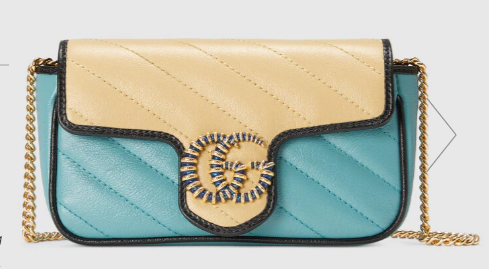 Gucci Online Exclusive GG Marmont mini bag 574969 light blue Gucci Online Exclusive GG Marmont mini bag 574969 light blue