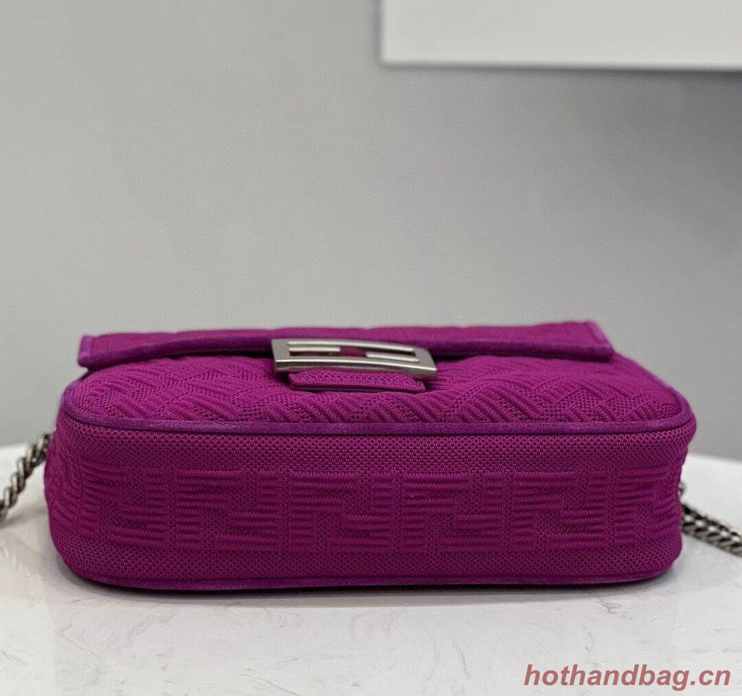 FENDI MIDI BAGUETTE CHAIN FF fabric bag 8BR793 Purple FENDI MIDI BAGUETTE CHAIN FF fabric bag 8BR793 Purple