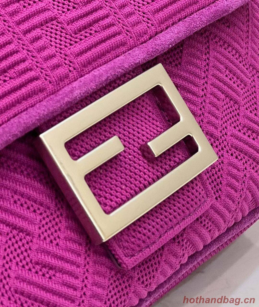 FENDI MIDI BAGUETTE CHAIN FF fabric bag 8BR793 Purple FENDI MIDI BAGUETTE CHAIN FF fabric bag 8BR793 Purple