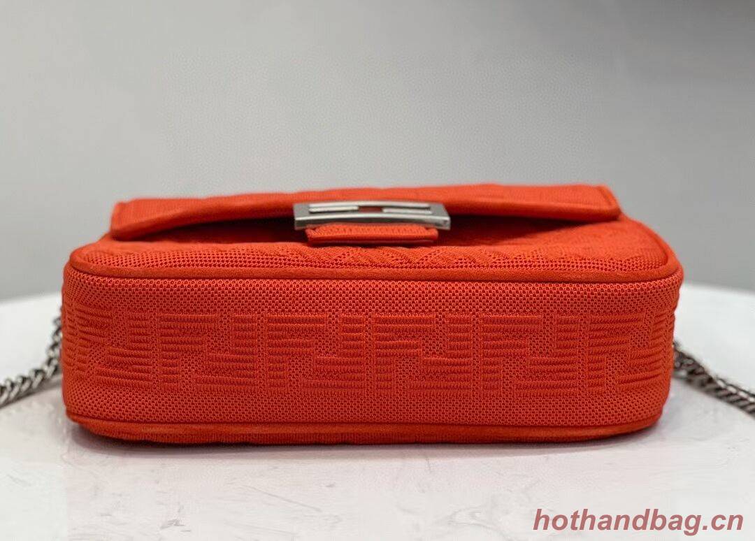 FENDI MIDI BAGUETTE CHAIN FF fabric bag 8BR793 Red