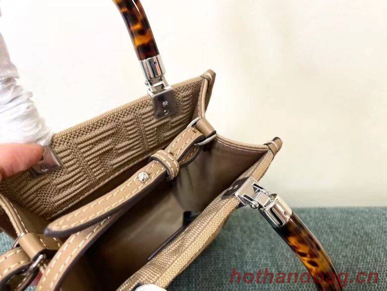 FENDI MINI SUNSHINE SHOPPER FF fabric mini-bag 8BS051AG Beige FENDI MINI SUNSHINE SHOPPER FF fabric mini-bag 8BS051AG Beige