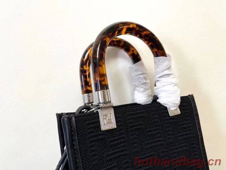 FENDI MINI SUNSHINE SHOPPER FF fabric mini-bag 8BS051AG black FENDI MINI SUNSHINE SHOPPER FF fabric mini-bag 8BS051AG black