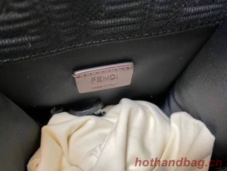 FENDI MINI SUNSHINE SHOPPER FF fabric mini-bag 8BS051AG black FENDI MINI SUNSHINE SHOPPER FF fabric mini-bag 8BS051AG black