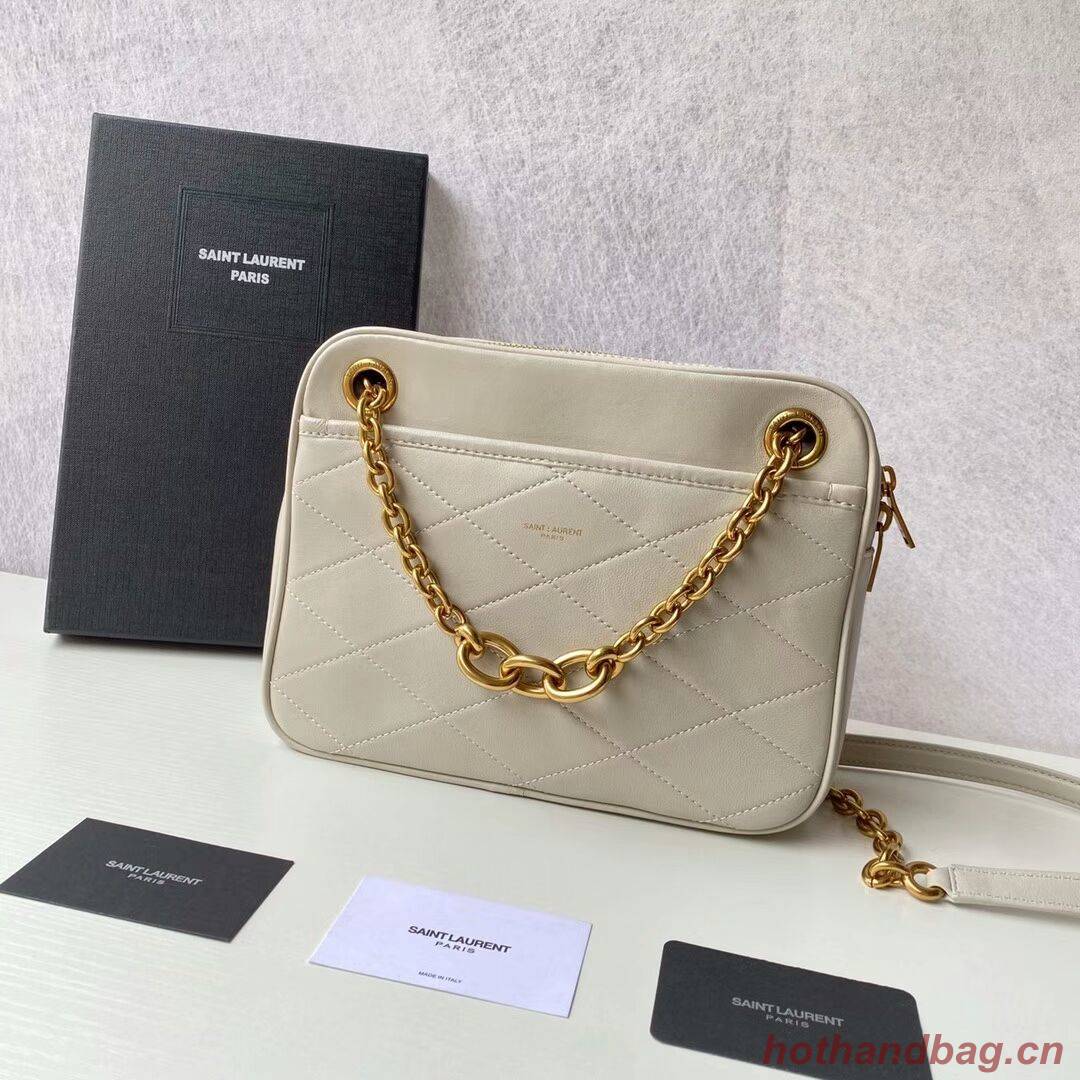 YSL LE MAILLON SMALL CHAIN BAG IN QUILTED LAMBSKIN 6693081 BLANC VINTAGE YSL LE MAILLON SMALL CHAIN BAG IN QUILTED LAMBSKIN 6693081 BLANC VINTAGE