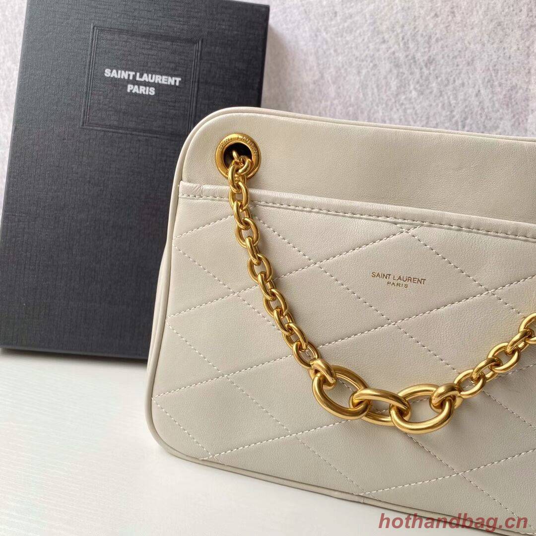 YSL LE MAILLON SMALL CHAIN BAG IN QUILTED LAMBSKIN 6693081 BLANC VINTAGE YSL LE MAILLON SMALL CHAIN BAG IN QUILTED LAMBSKIN 6693081 BLANC VINTAGE