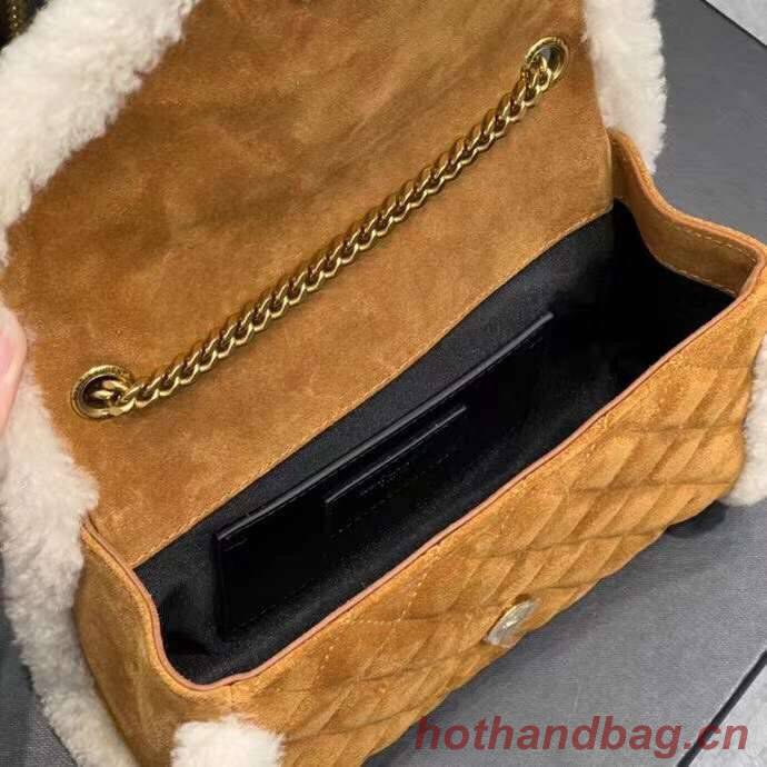 Yves Saint Laurent ENVELOPE SMALL BAG IN SUEDE AND SHEARLING 76361 brown Yves Saint Laurent ENVELOPE SMALL BAG IN SUEDE AND SHEARLING 76361 brown