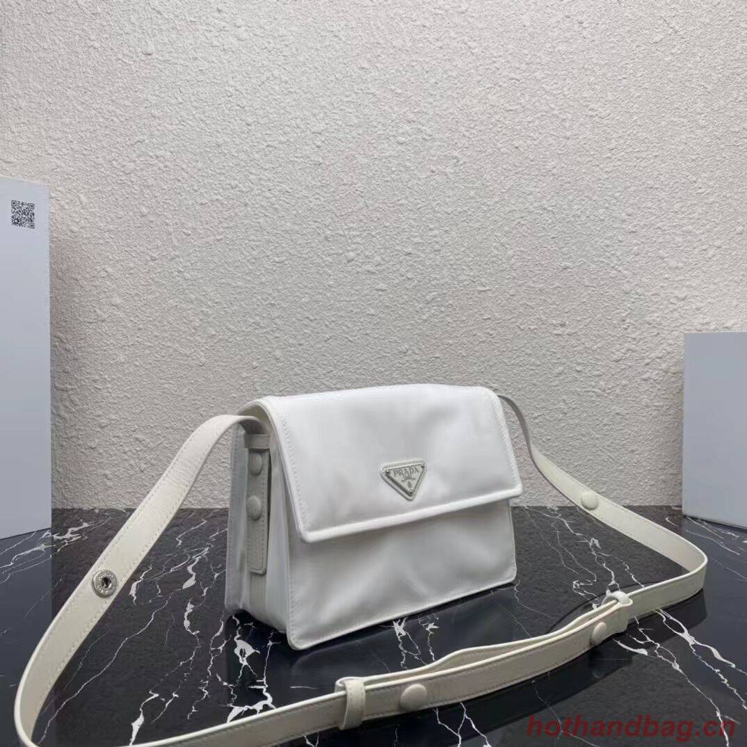 Prada Re-Nylon and nappa leather shoulder bag 1BM313 white Prada Re-Nylon and nappa leather shoulder bag 1BM313 white