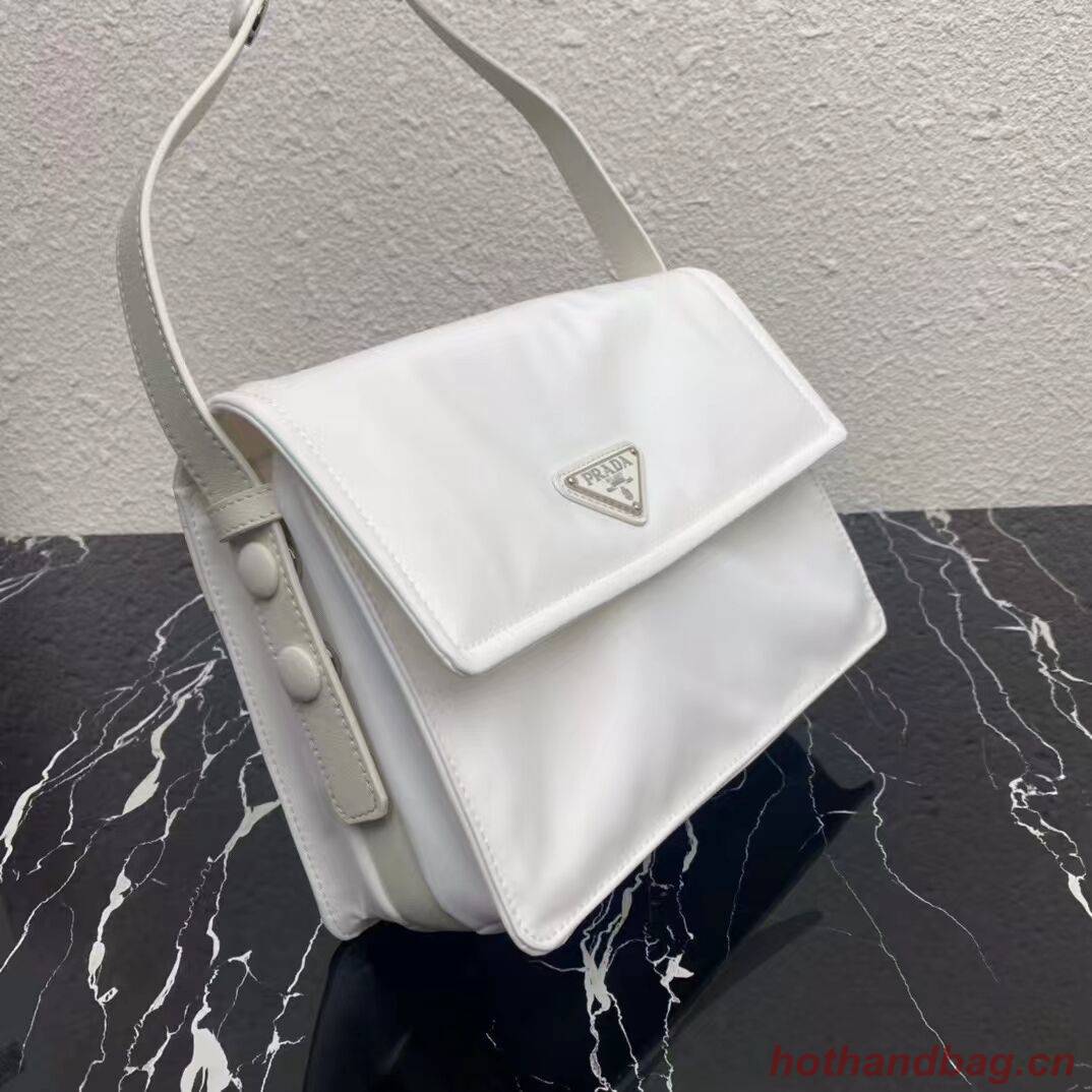 Prada Re-Nylon and nappa leather shoulder bag 1BM313 white Prada Re-Nylon and nappa leather shoulder bag 1BM313 white