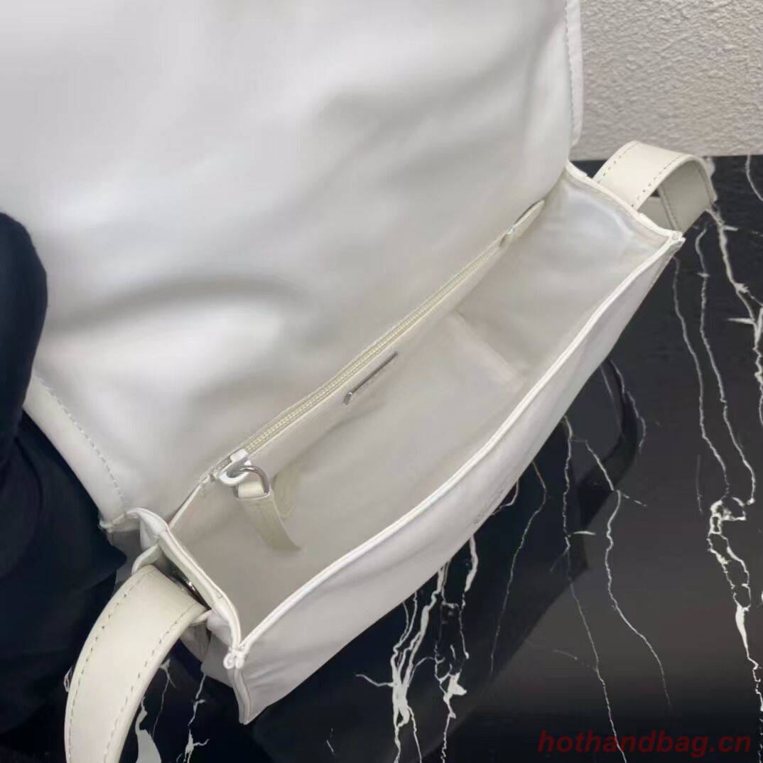 Prada Re-Nylon and nappa leather shoulder bag 1BM313 white Prada Re-Nylon and nappa leather shoulder bag 1BM313 white