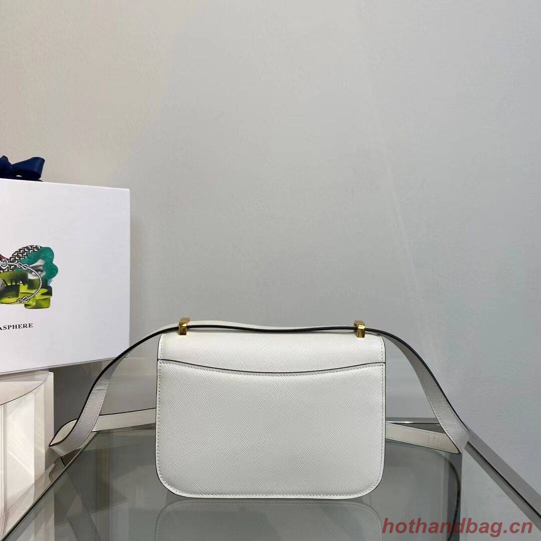 Prada Saffiano leather Identity shoulder bag 1BN320 white Prada Saffiano leather Identity shoulder bag 1BN320 white
