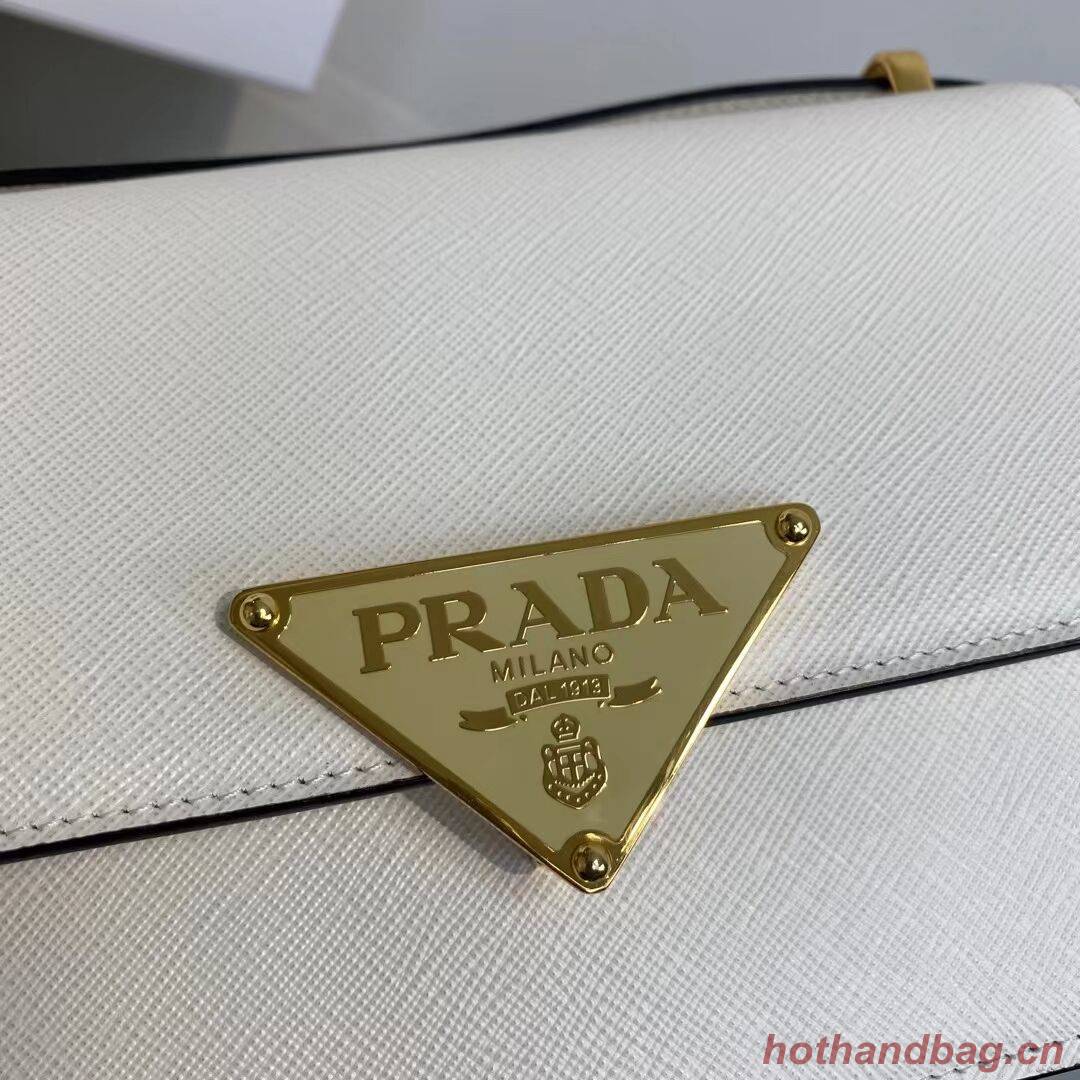 Prada Saffiano leather Identity shoulder bag 1BN320 white Prada Saffiano leather Identity shoulder bag 1BN320 white