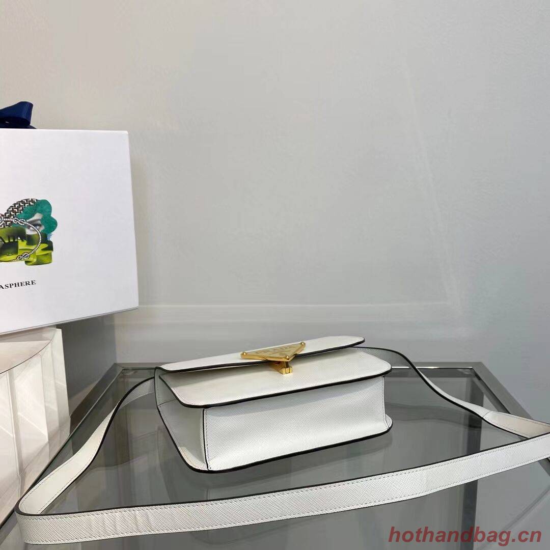 Prada Saffiano leather Identity shoulder bag 1BN320 white Prada Saffiano leather Identity shoulder bag 1BN320 white