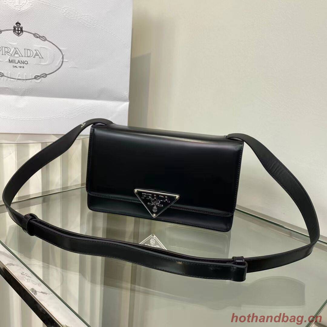 Prada Cleo brushed leather shoulder bag 1BN321 black Prada Cleo brushed leather shoulder bag 1BN321 black