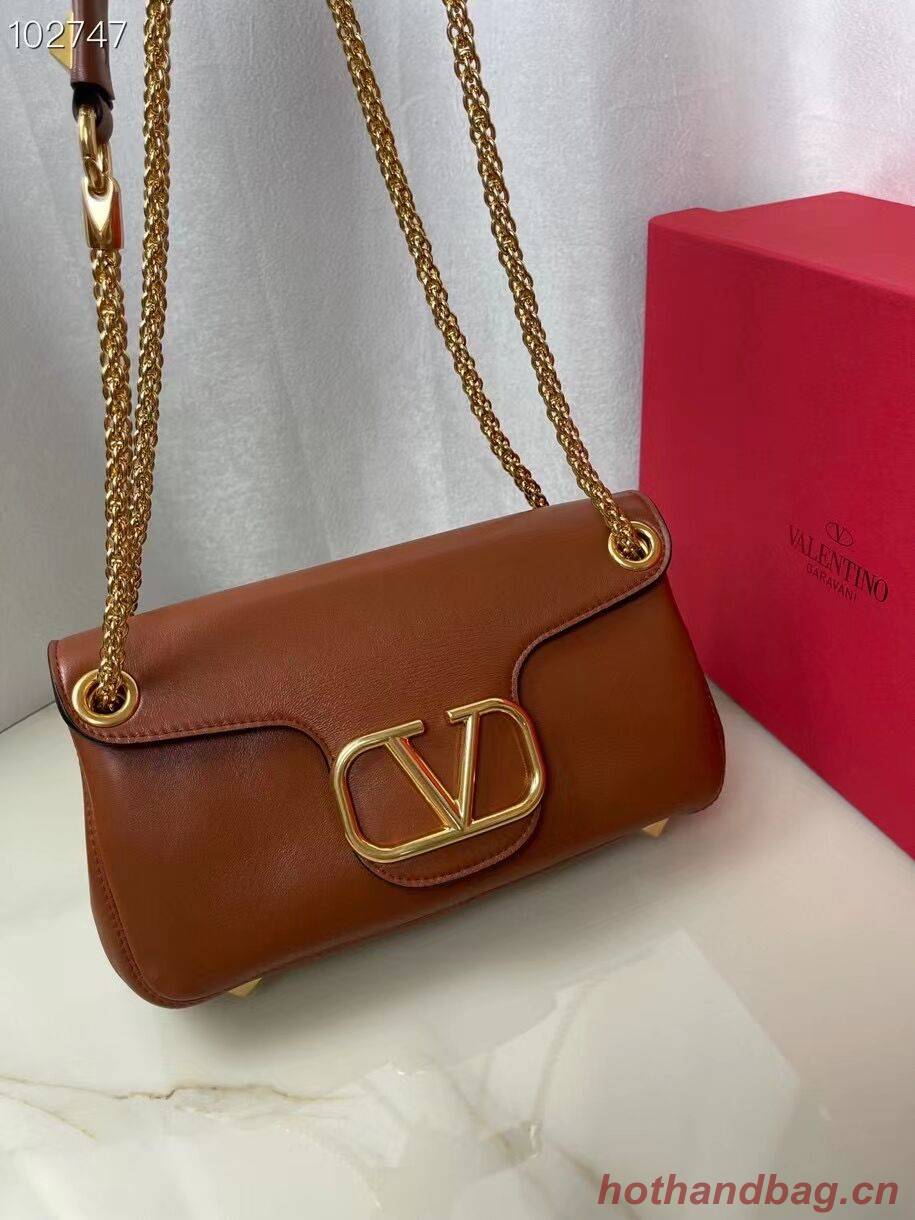 VALENTINO GARAVANI Stud Sign nappa Shoulder Bag NL098 caramel VALENTINO GARAVANI Stud Sign nappa Shoulder Bag NL098 caramel