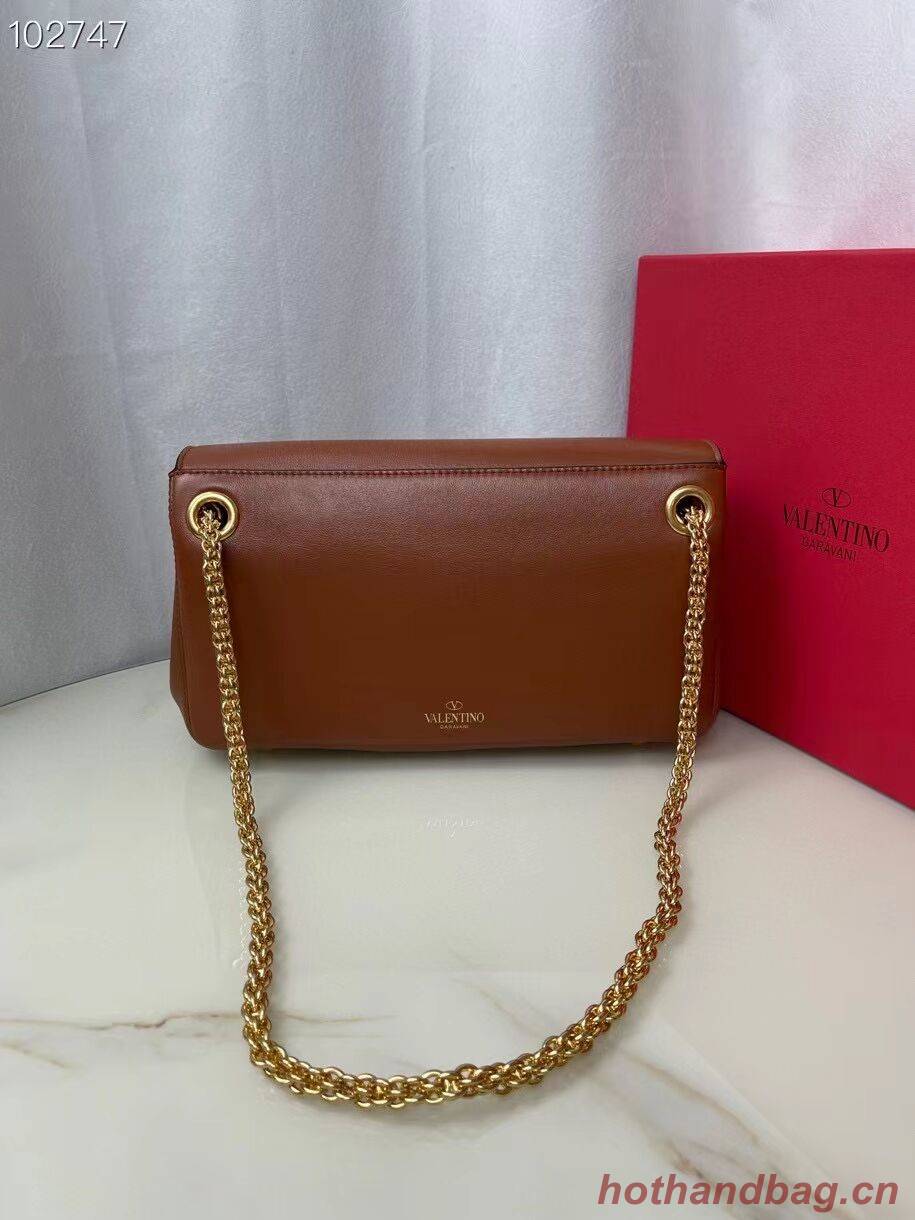 VALENTINO GARAVANI Stud Sign nappa Shoulder Bag NL098 caramel VALENTINO GARAVANI Stud Sign nappa Shoulder Bag NL098 caramel