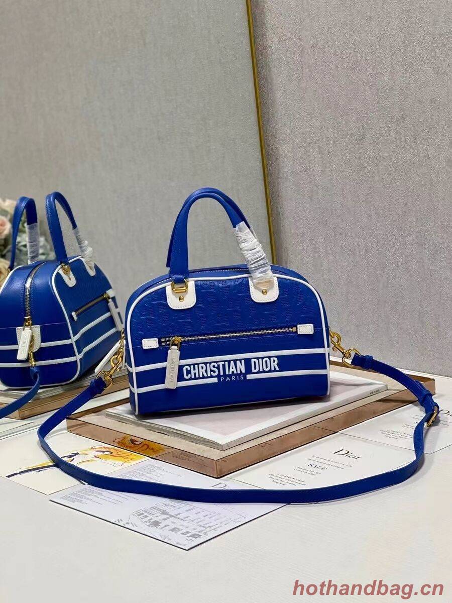 DIOR medium Embossing leather tote Bag A9200 blue DIOR medium Embossing leather tote Bag A9200 blue