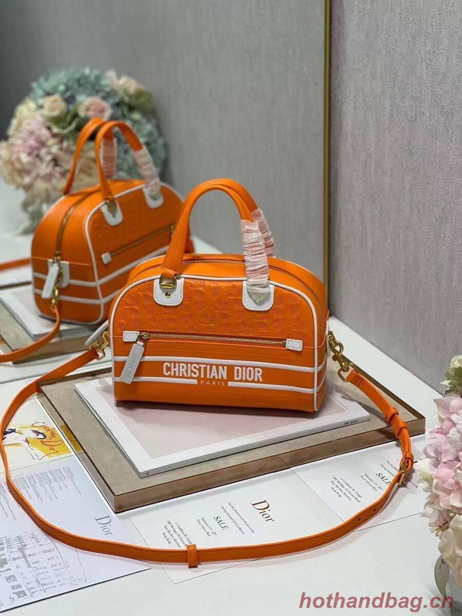 DIOR medium Embossing leather tote Bag A9200 orange DIOR medium Embossing leather tote Bag A9200 orange