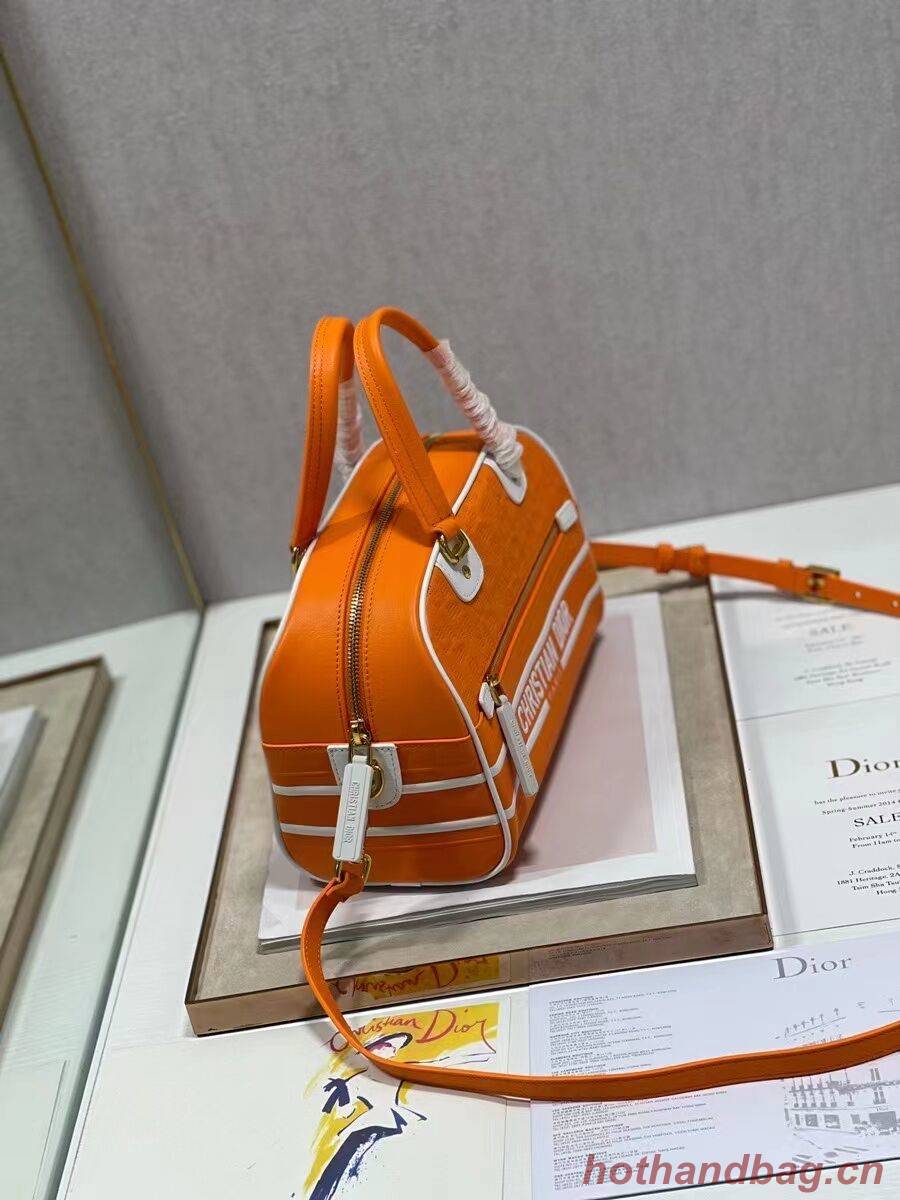 DIOR medium Embossing leather tote Bag A9200 orange DIOR medium Embossing leather tote Bag A9200 orange