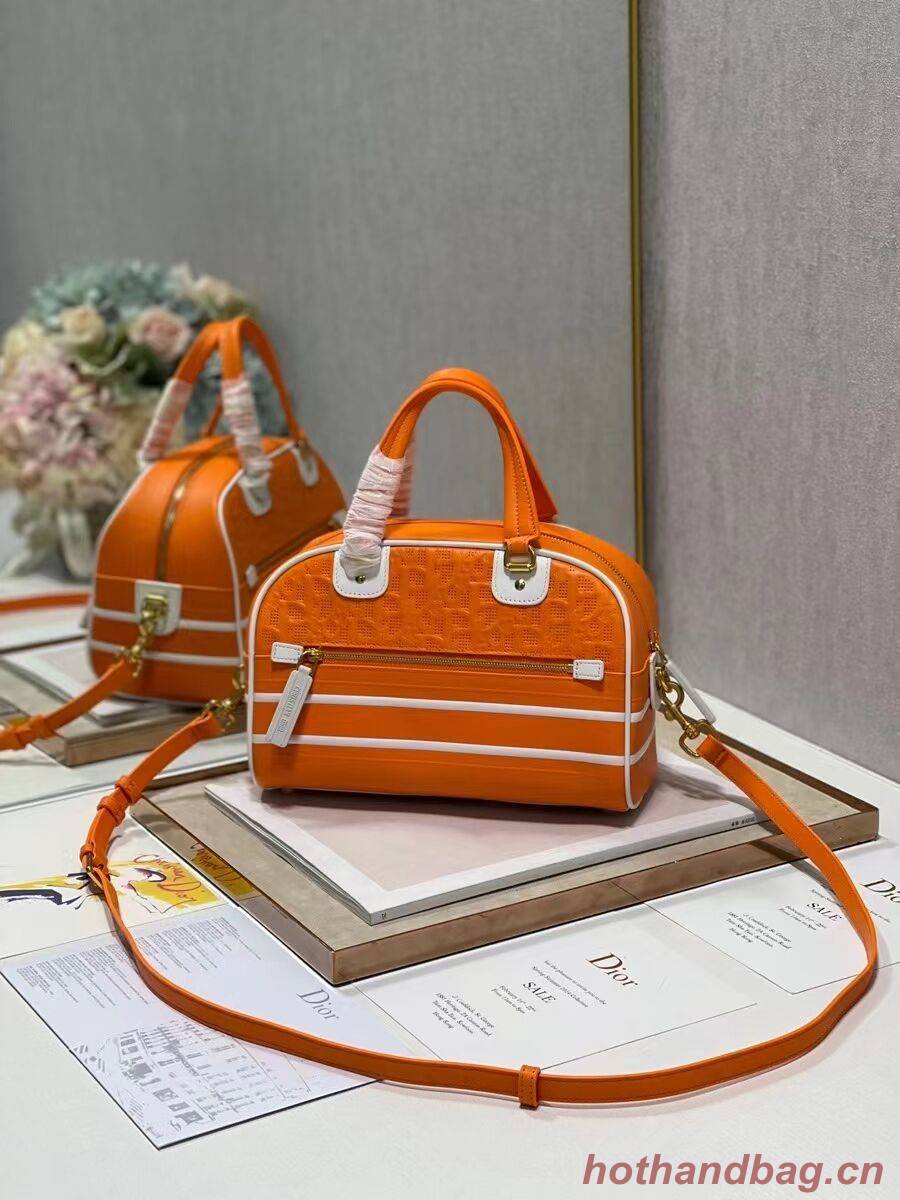 DIOR medium Embossing leather tote Bag A9200 orange DIOR medium Embossing leather tote Bag A9200 orange