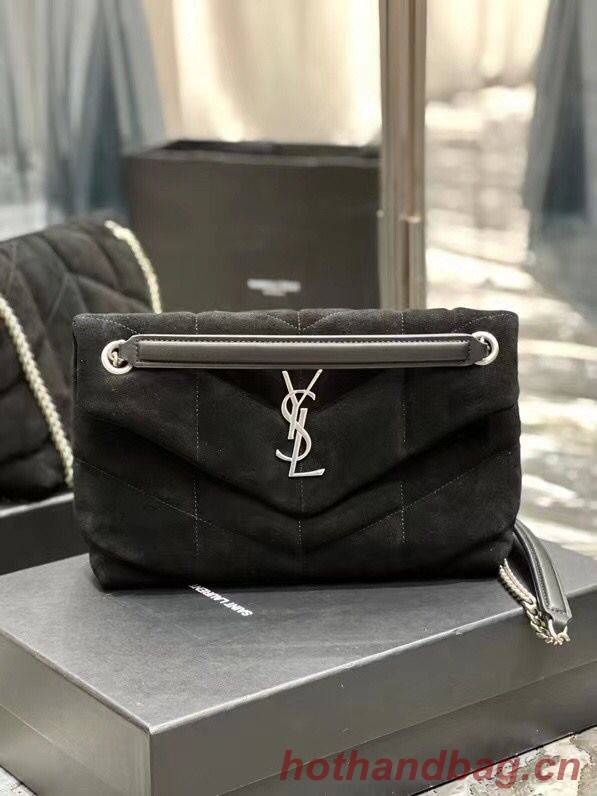 Yves Saint Laurent LOULOU PUFFER BAG SUEDE Y577476 Black Yves Saint Laurent LOULOU PUFFER BAG SUEDE Y577476 Black