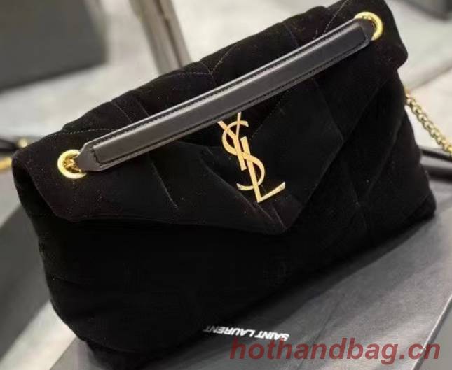 Yves Saint Laurent LOULOU PUFFER BAG SUEDE Y577476 Black Yves Saint Laurent LOULOU PUFFER BAG SUEDE Y577476 Black