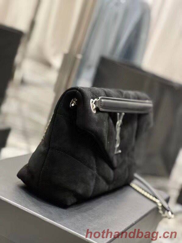 Yves Saint Laurent LOULOU PUFFER BAG SUEDE Y577476 Black Yves Saint Laurent LOULOU PUFFER BAG SUEDE Y577476 Black