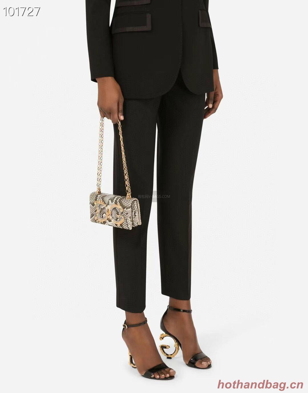 Dolce & Gabbana Origianl serpentine Leather Shoulder Bag 4006-2 brown