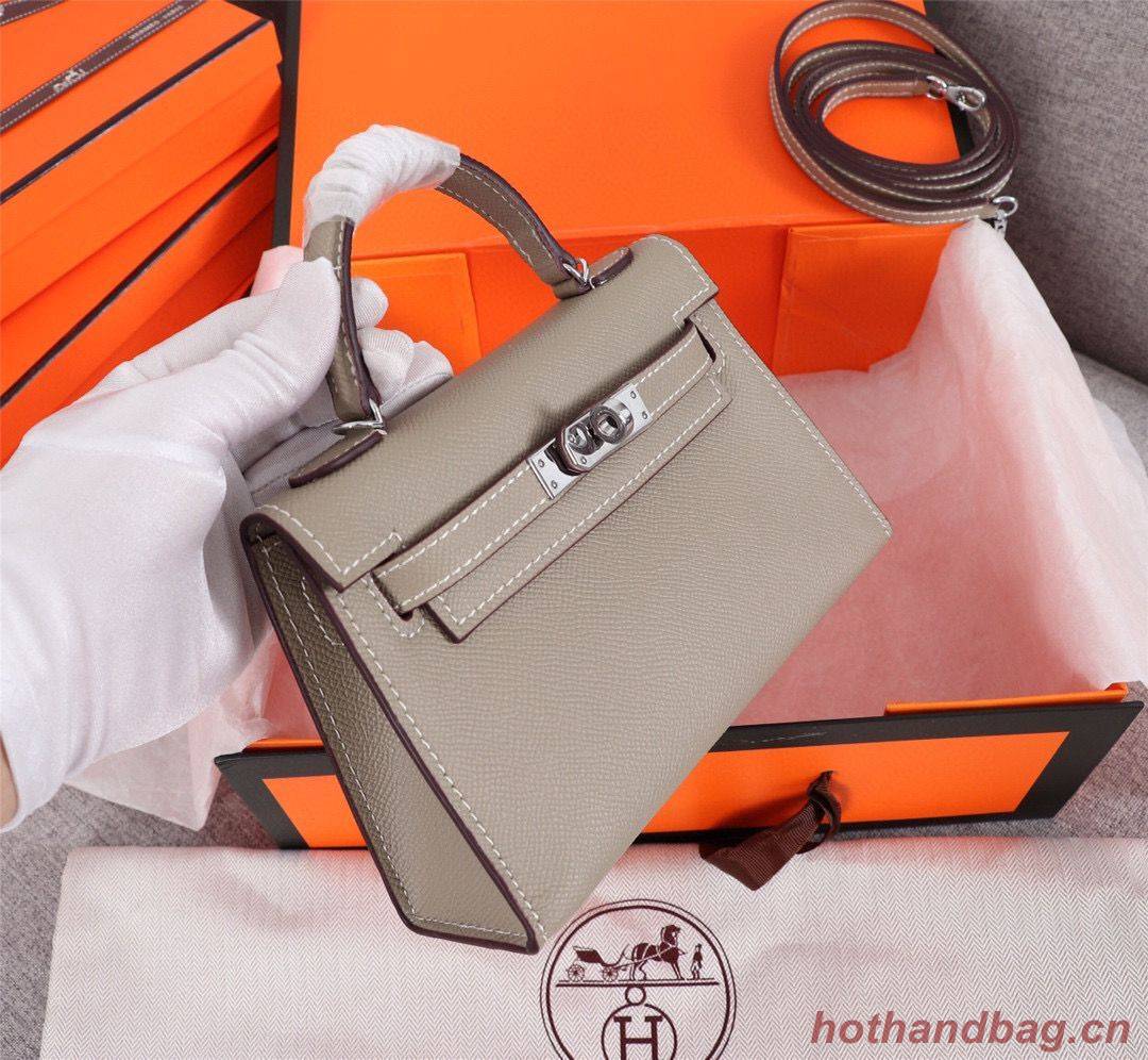 Hermes Kelly 20cm Tote Bag Original Epsom Leather KL20 Gray Hermes Kelly 20cm Tote Bag Original Epsom Leather KL20 Gray